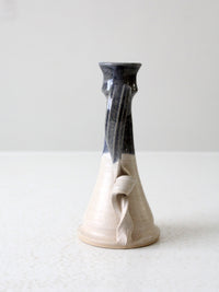 vintage studio pottery candlestick holder