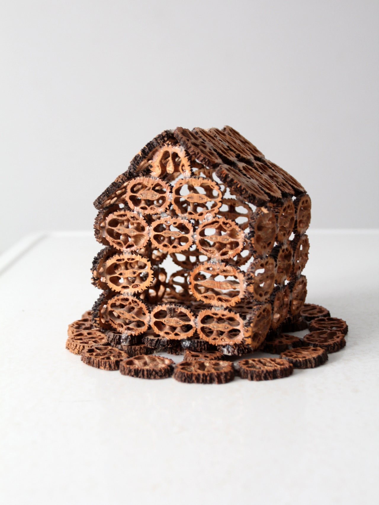 antique walnut slice nut house and tray