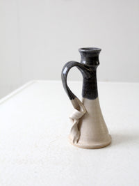 vintage studio pottery candlestick holder