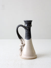 vintage studio pottery candlestick holder
