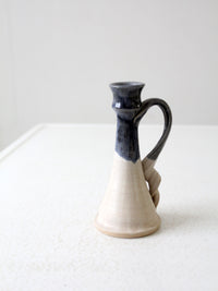 vintage studio pottery candlestick holder
