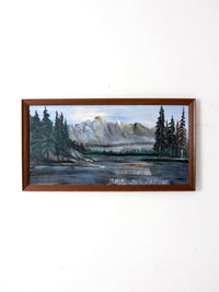 vintage mountain lake painting