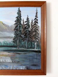 vintage mountain lake painting