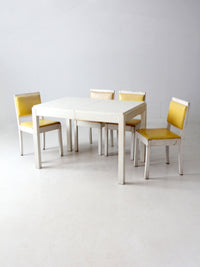 mid-century dining table and chairs set