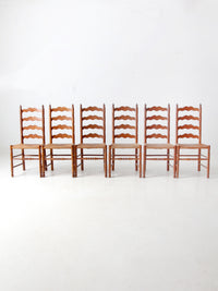vintage Tell City Chair Company rush seat dining chairs pair