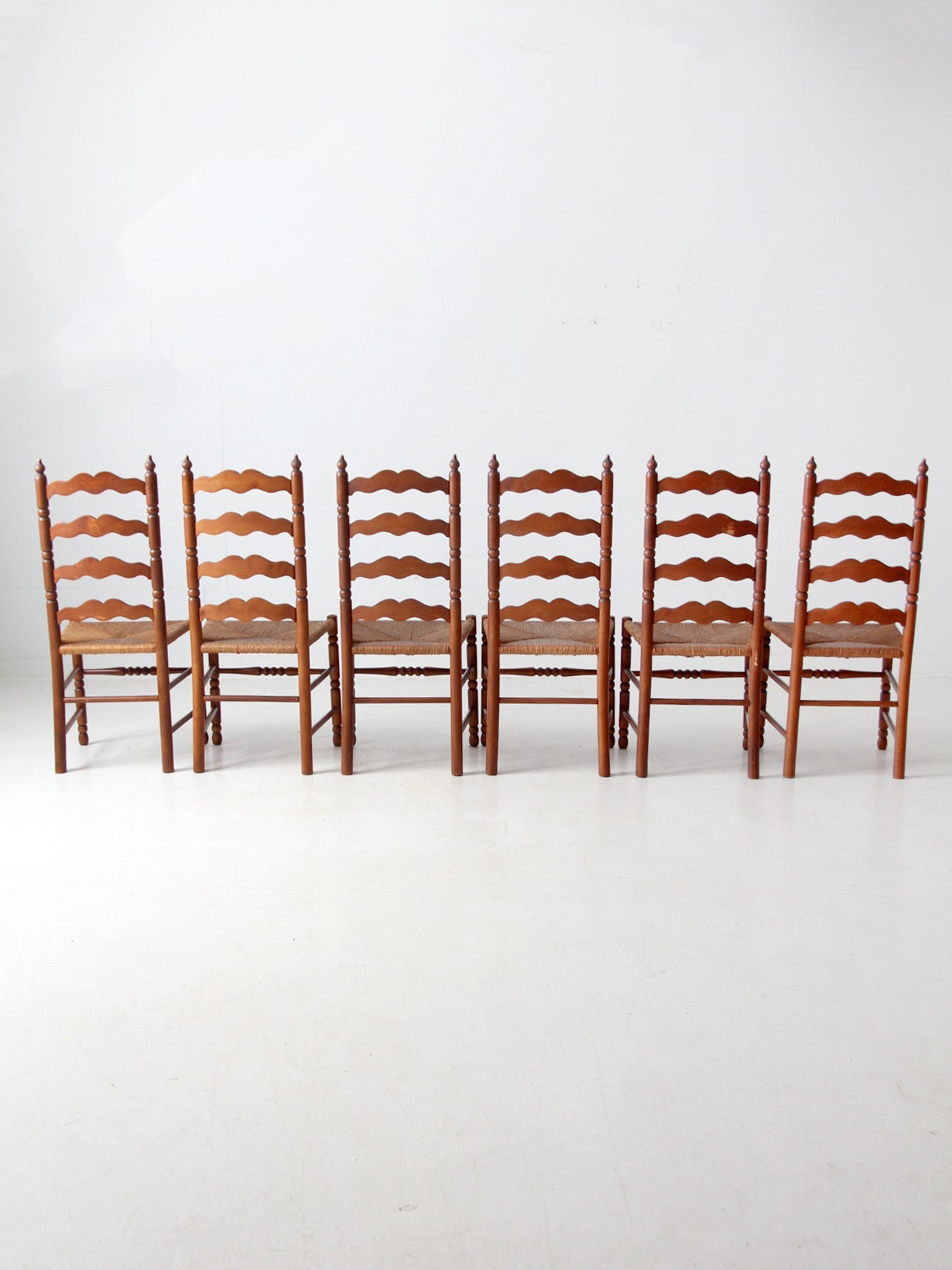 vintage Tell City Chair Company rush seat dining chairs pair