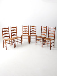 vintage Tell City Chair Company rush seat dining chairs pair