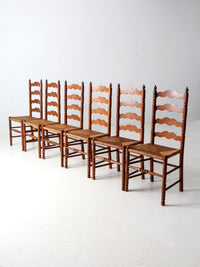 vintage Tell City Chair Company rush seat dining chairs pair