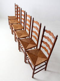 vintage Tell City Chair Company rush seat dining chairs pair