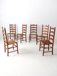 vintage Tell City Chair Company rush seat dining chairs pair