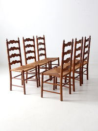 vintage Tell City Chair Company rush seat dining chairs pair