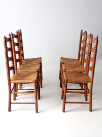vintage Tell City Chair Company rush seat dining chairs pair