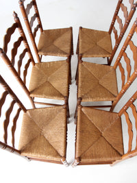 vintage Tell City Chair Company rush seat dining chairs pair