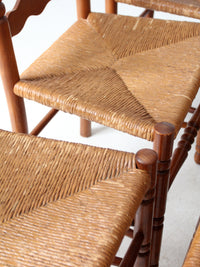 vintage Tell City Chair Company rush seat dining chairs pair