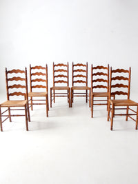 vintage Tell City Chair Company rush seat dining chairs pair