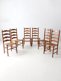 vintage Tell City Chair Company rush seat dining chairs pair