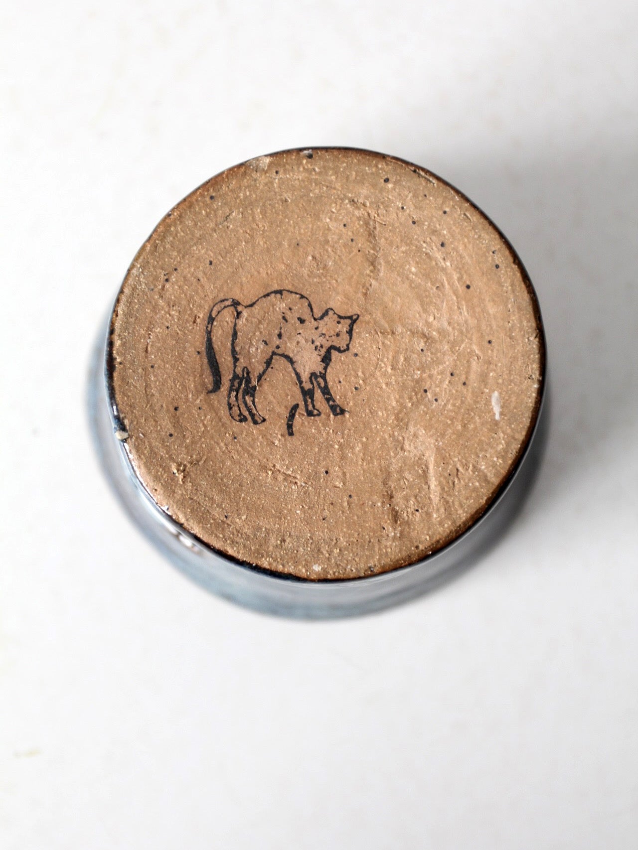 vintage studio pottery tealight candle holder