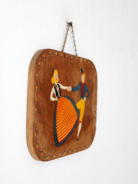 vintage hand-painted folk art wall art