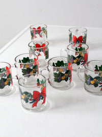vintage Anchor Hocking glass Christmas mug set of 9