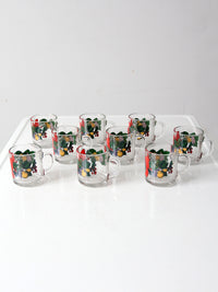vintage Anchor Hocking glass Christmas mug set of 9