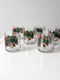 vintage Anchor Hocking glass Christmas mug set of 9