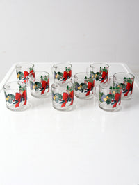 vintage Anchor Hocking glass Christmas mug set of 9