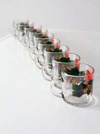 vintage Anchor Hocking glass Christmas mug set of 9