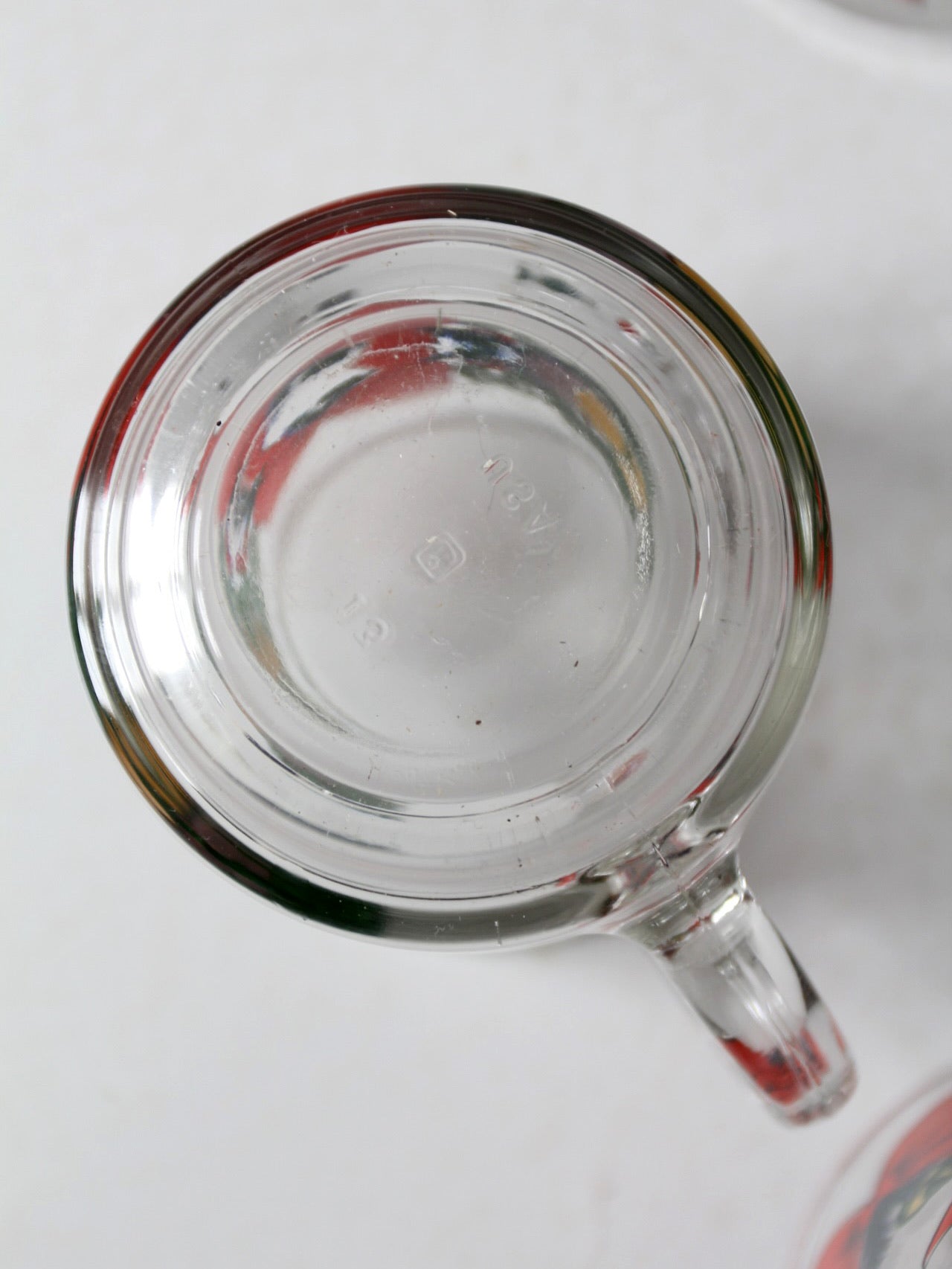 vintage Anchor Hocking glass Christmas mug set of 9