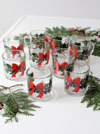 vintage Anchor Hocking glass Christmas mug set of 9