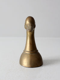 mid-century brass duck bookend
