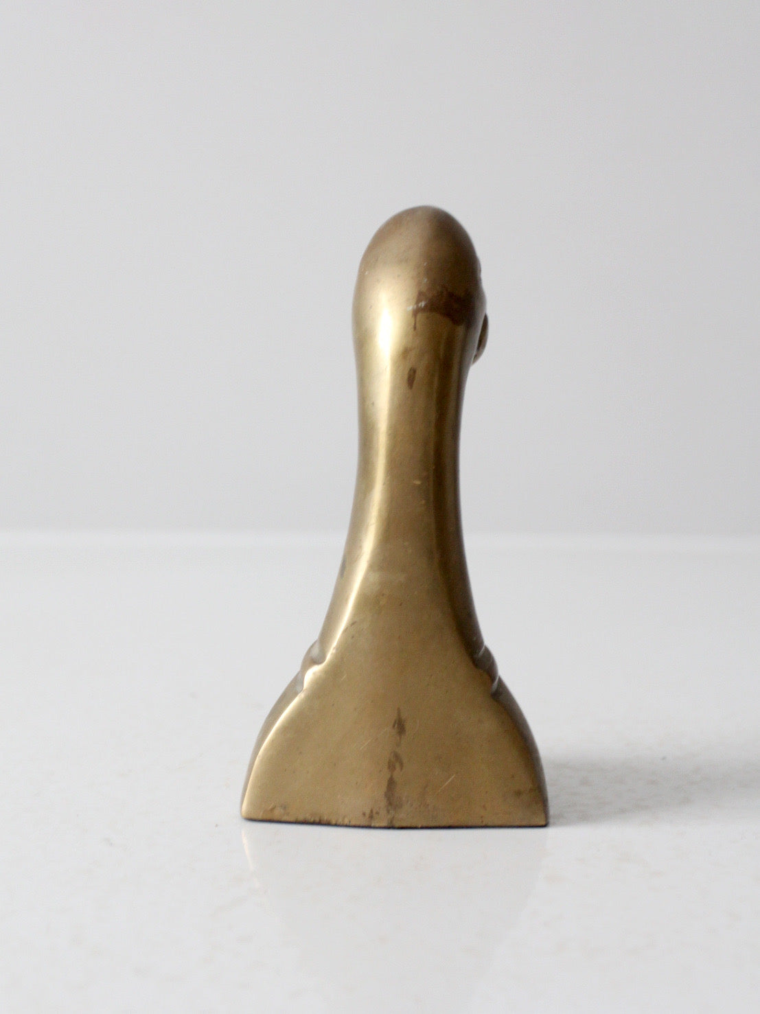 mid-century brass duck bookend