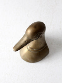 mid-century brass duck bookend