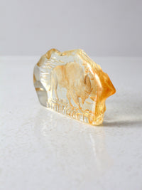 vintage resin paperweight with grazing bison