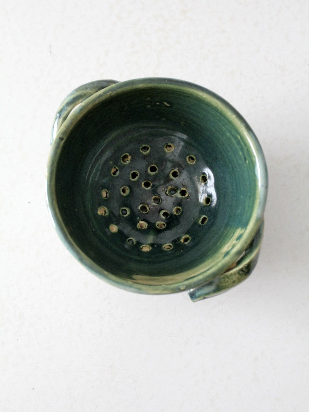 vintage studio pottery colander