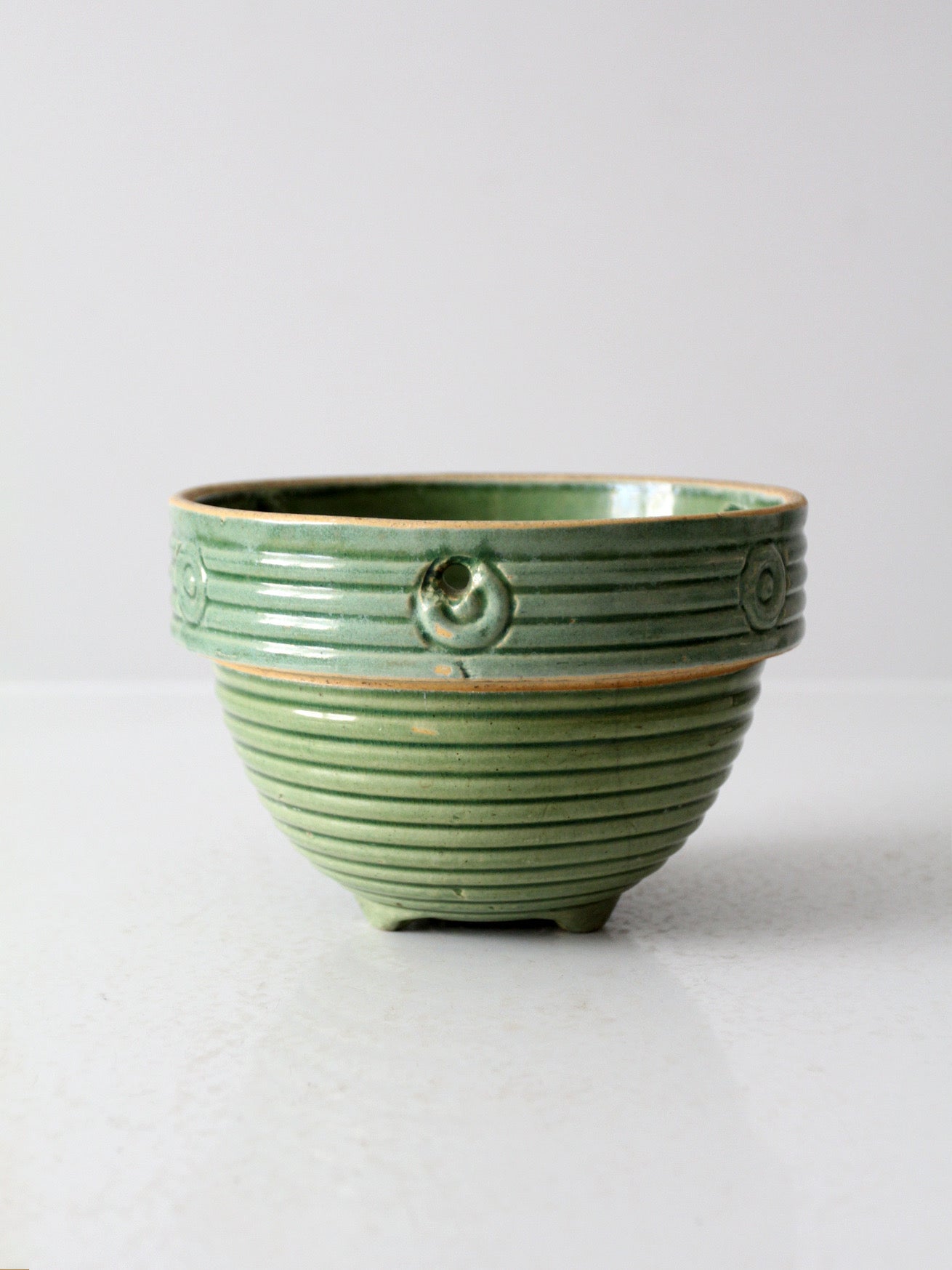 vintage McCoy beehive ribbed hanging planter