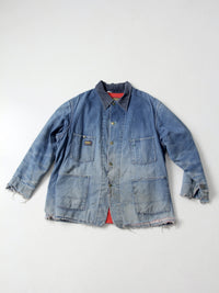 vintage distressed denim chore coat