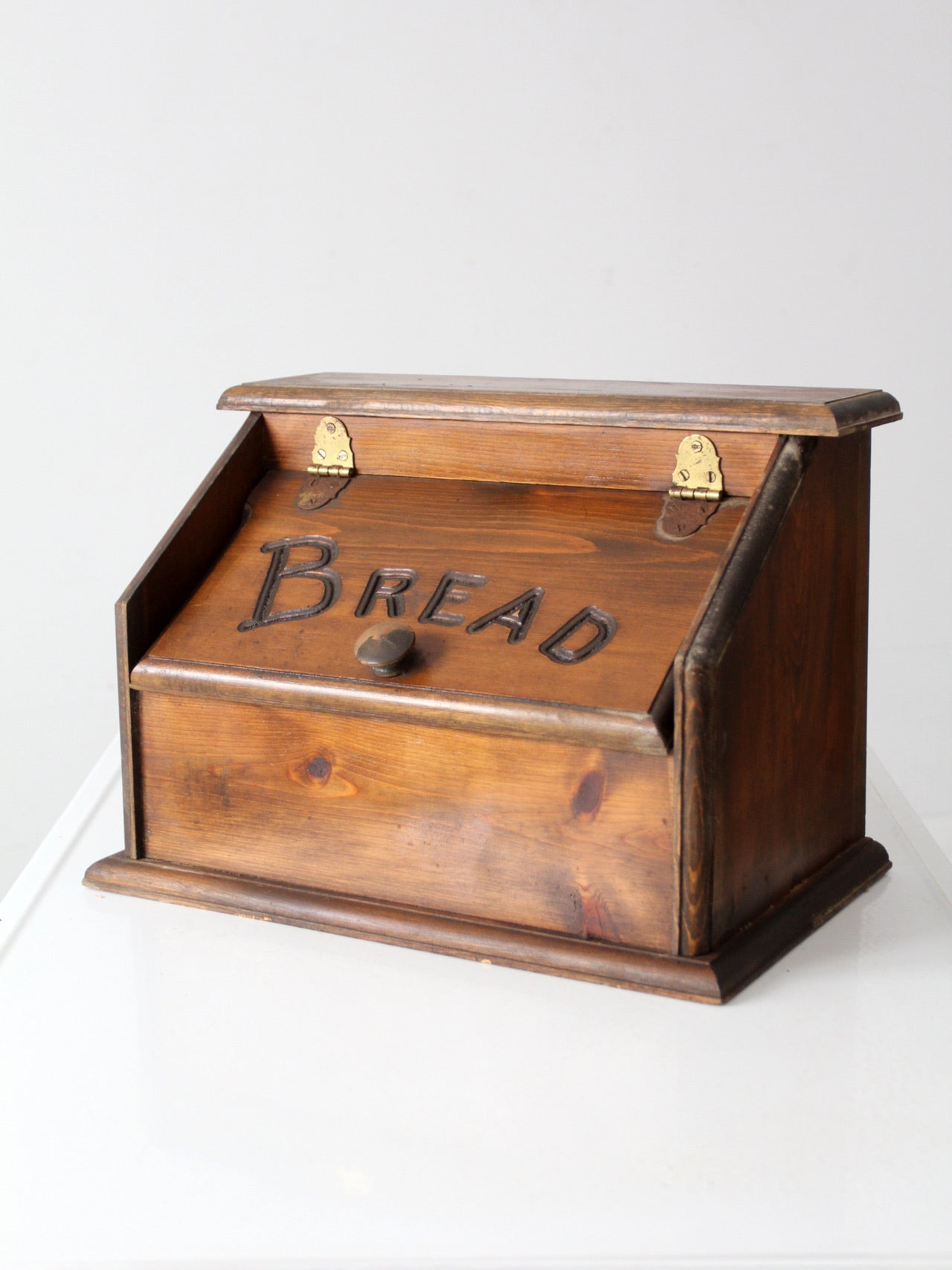 vintage wooden bread box