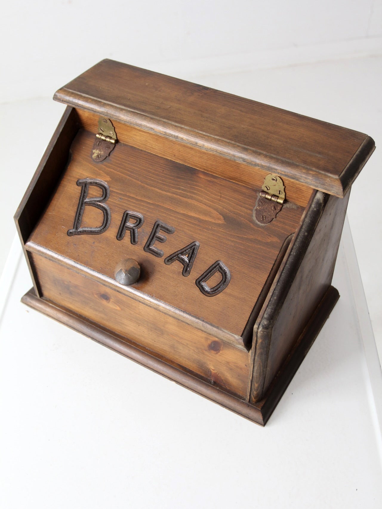 vintage wooden bread box