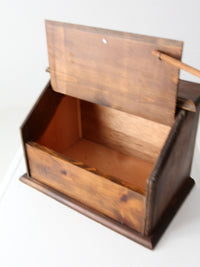 vintage wooden bread box