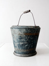 antique mottled blue rustic pail