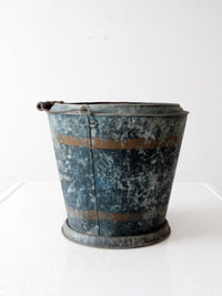 antique mottled blue rustic pail