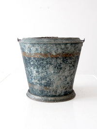 antique mottled blue rustic pail