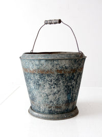 antique mottled blue rustic pail