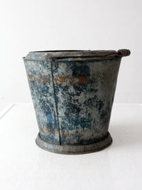 antique mottled blue rustic pail