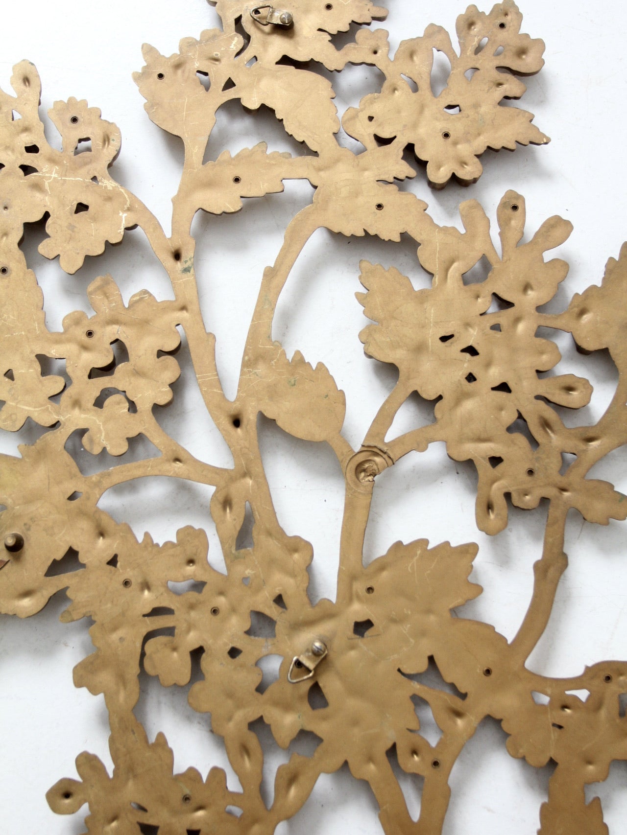 mid-century Syroco dogwood wall art sculptures pair