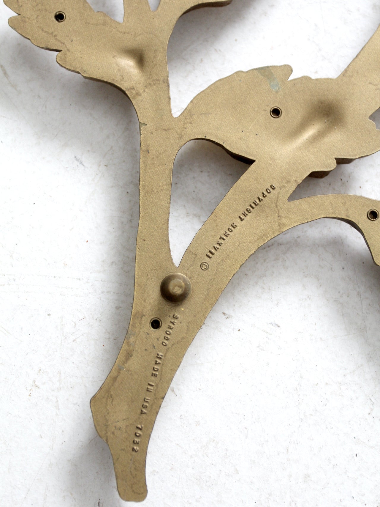 mid-century Syroco dogwood wall art sculptures pair