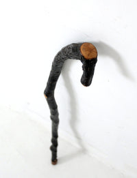 vintage rustic wood walking stick