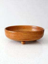 vintage footed wood bowl