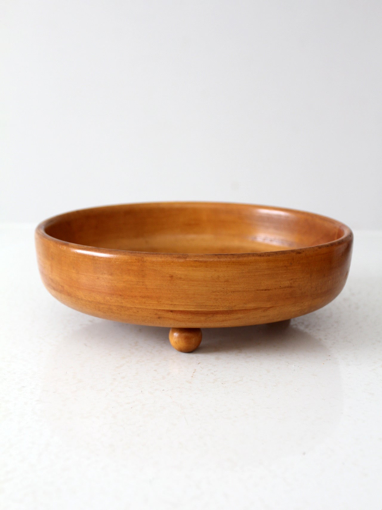 vintage footed wood bowl