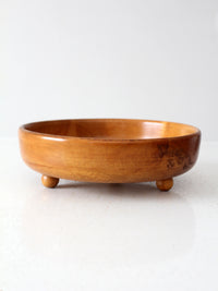 vintage footed wood bowl